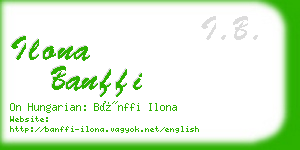 ilona banffi business card